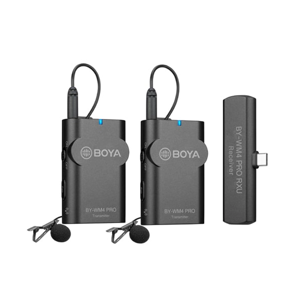 BOYA BY-WM4 PRO-K6 Two-Person Digital Wireless Omni Lavalier Microphone System for Type-C Devices (2.4 GHz) (Neck mic. Wireless)