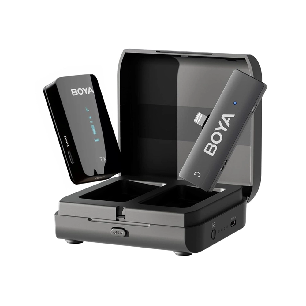 BOYA BY-XM6-K3 Wireless Lavalier Microphone for iPhone  with Charging Case  (Neck mic. Wireless)