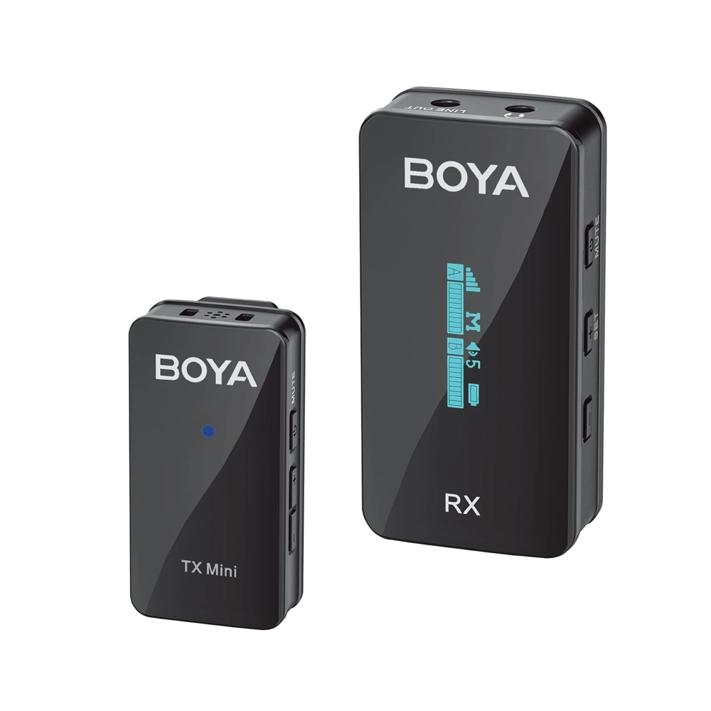 BOYA BY-XM6-S1Mini Digital Camera-Mount True-Wireless 1-Person Microphone System (2.4 GHz) (Neck mic. Wireless)