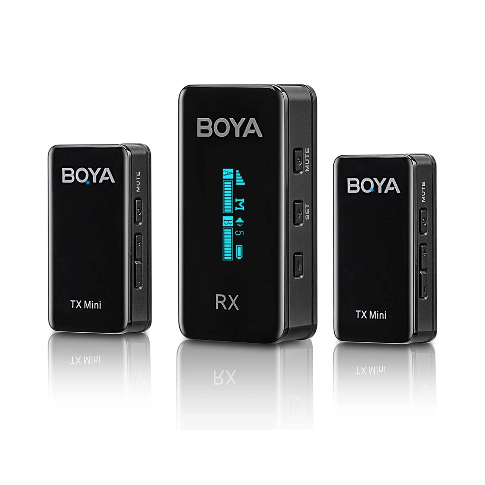 BOYA BY-XM6-S2 Mini Digital Camera-Mount True-Wireless 2-Person Microphone System (2.4 GHz) (Neck mic. Wireless)
