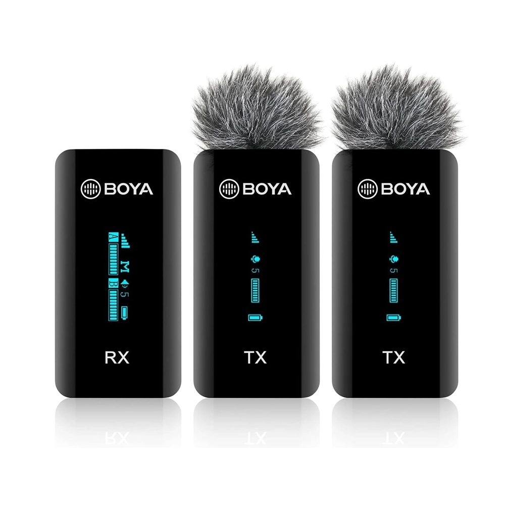 BOYA BY-XM6-S2 Ultra Compact 2.4GHz Dual Wireless Microphone for Camera (Neck mic. Wireless)