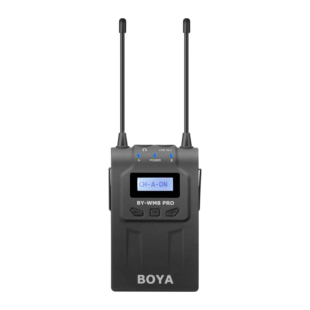 BOYA RX8 Pro Dual-Channel Camera-Mount Wireless Receiver (556 to 595 MHz) (Neck mic. Wireless)
