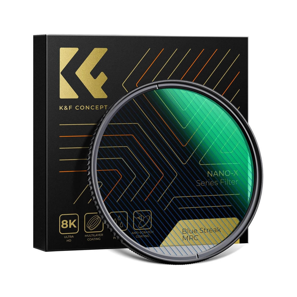 KF01.2101 77mm Blue Streak MRC Nano-X Series Filter (2mm) Optical Glass Ultra-clear Waterproof Anti-Scratch Anti-Reflection Green Film
