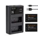KF28.0014 LP-E17  2 Pack Battery and Dual Slot Battery Charger Type-C for CANON