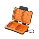 KF31.080 Memory Card Case with 25 Slots, Anti-Shock Carrying Case for (4 SD Cards, 4 CF Cards or 4XQDs, 4 CFexpress Cards, 12 Micro SD (TF) Cards, 2 Nano SIM, 2 Micro SIM and 1 SIM Card)