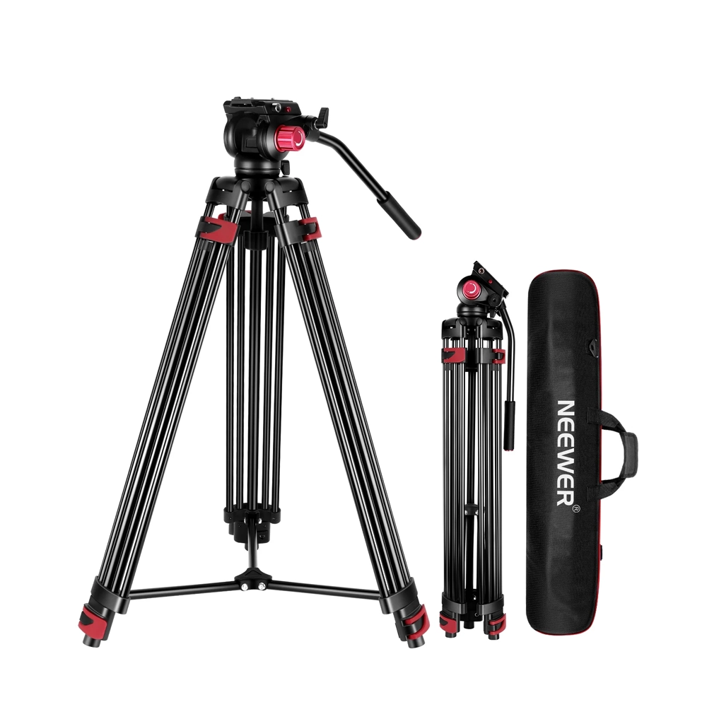 NEEWER TP-M200 200CM HEAVY DUTY VIDEO TRIPOD WITH FLUID DRAG HEAD(10100651) (10104195)