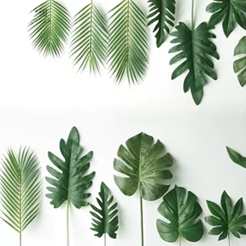 D5 Green Artificial Tree Leaves Fake Plants Decor Photography Props Backdrop (8pcs a set)