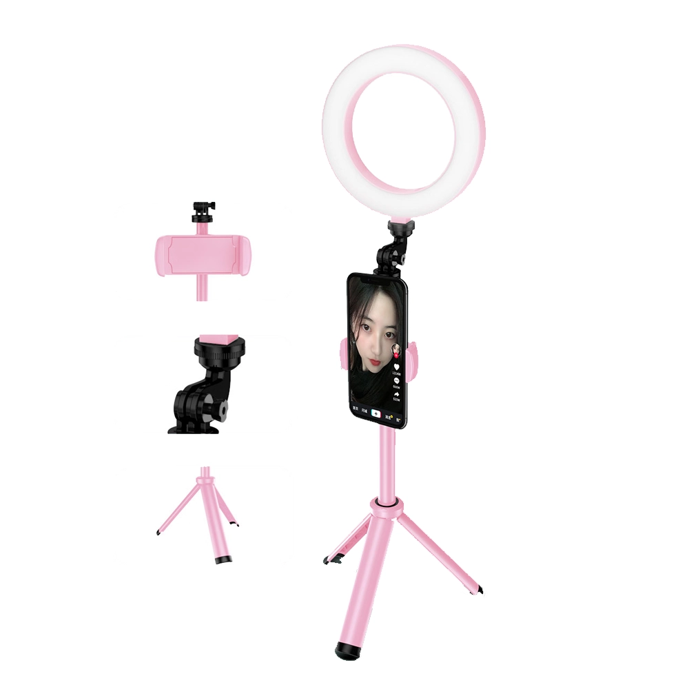 B20 - LED Flash Ring Light with Mobile Phone Holder Tripod for Live or Selfie