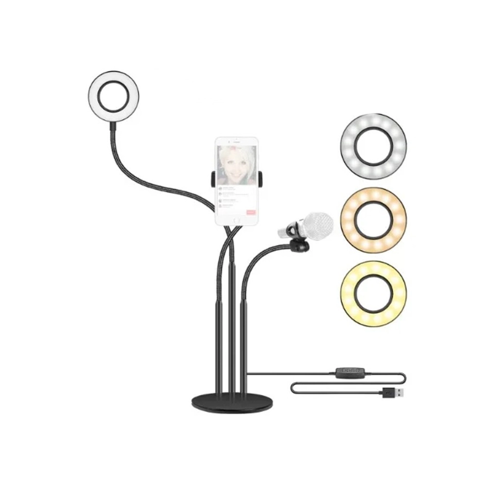 Professional Live Stream (RingLight , Mobile Base , Mic Base) - larg