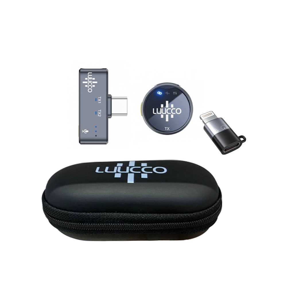 LUUCCO AirWave Wirless Lavalier Microphone K1 (Type C ,Lightning) kit (Neck mic. Wireless) 