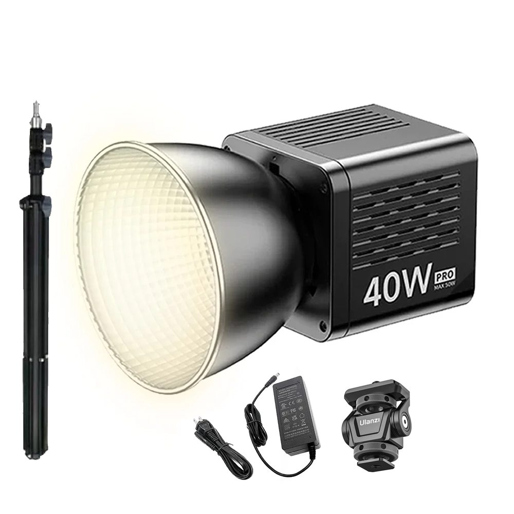 QPS-ULANZI L023 40W Pro Rechargeable Bi-Color COB Light with softbox 40cm &light stand