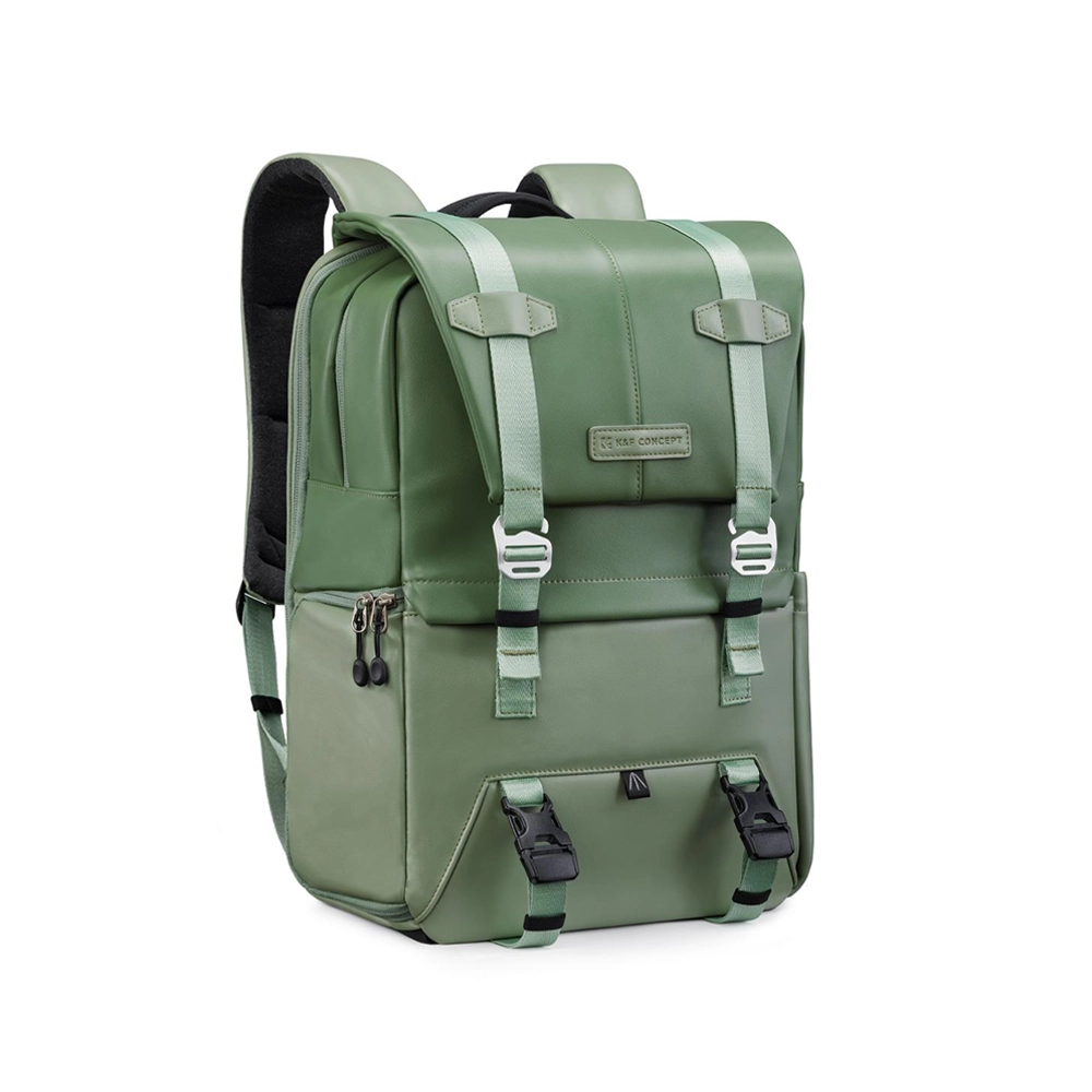 KF13.087AV9 Multifunctional DSLR Camera Travel Backpack 45x30x20cm(Light Green)