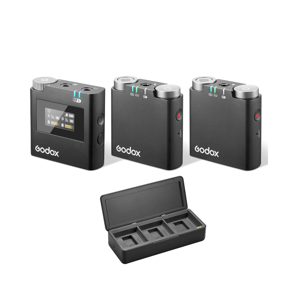GODOX Virso M2 2-Person Wireless Microphone System for Cameras and Smartphones (2.4 GHz) (Neck mic. Wireless)