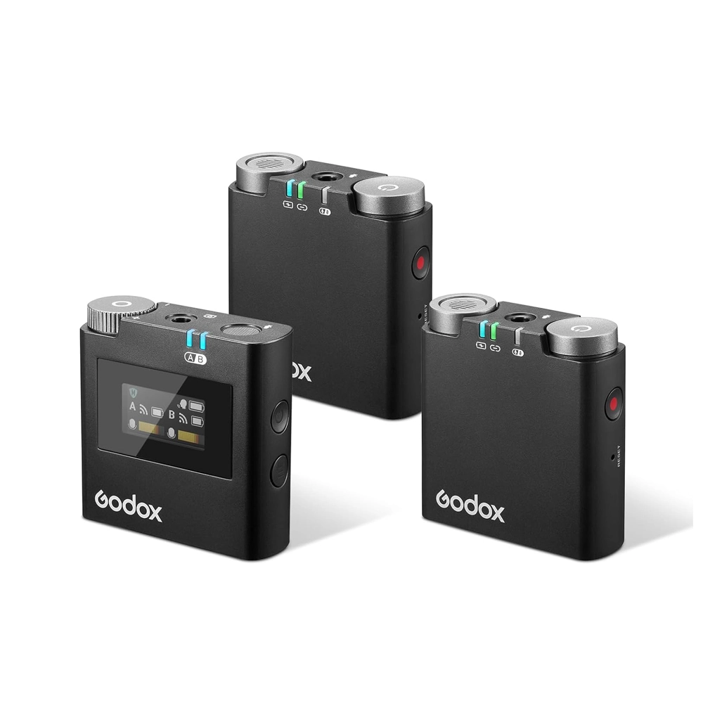 GODOX Virso S M2 2-Person Wireless Microphone System for Sony Cameras and Smartphones (2.4 GHz) (Neck mic. Wireless)