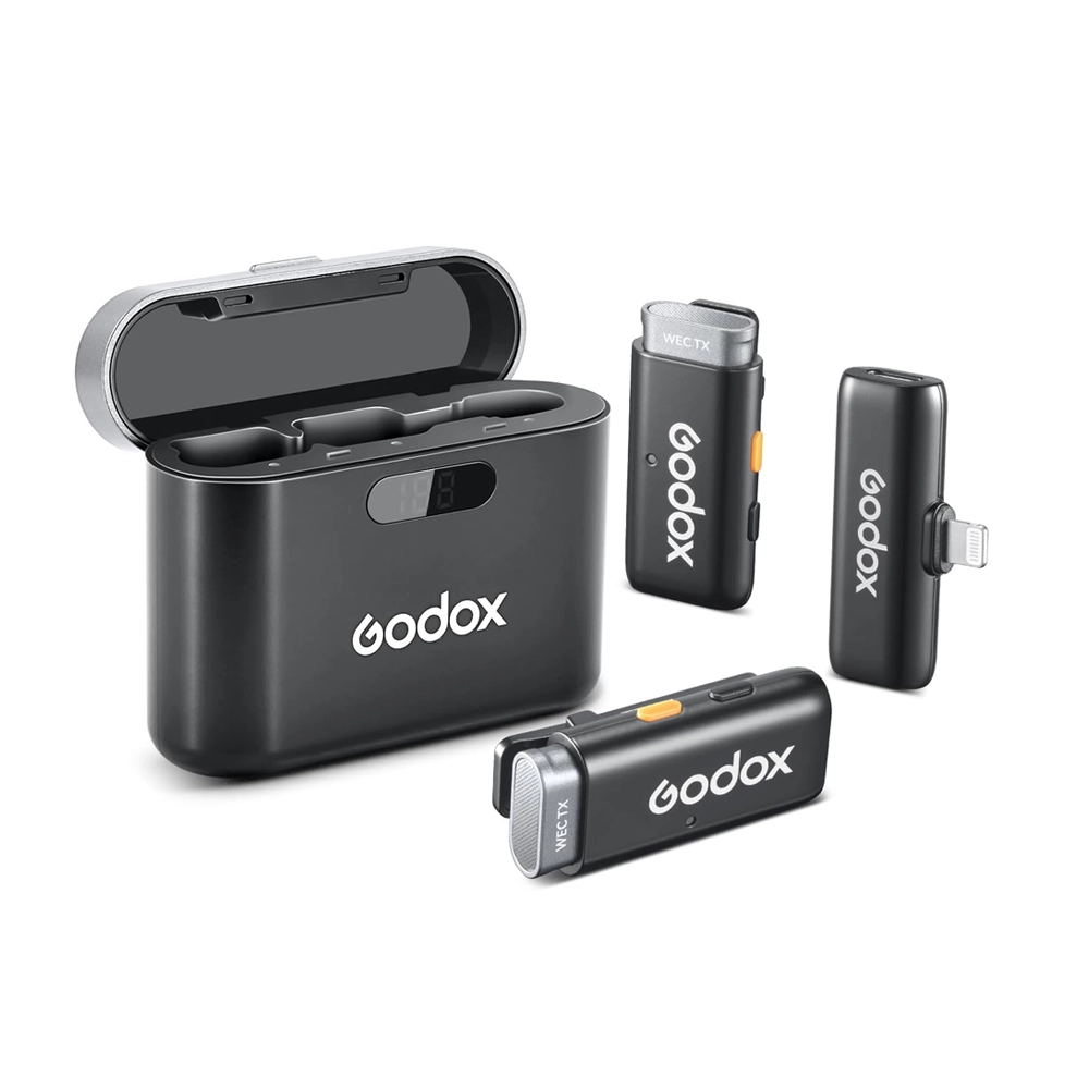 GODOX WES1 KIT2 2-Person Wireless Microphone System for Lightning Devices (2.4 GHz) (Neck Mic.)