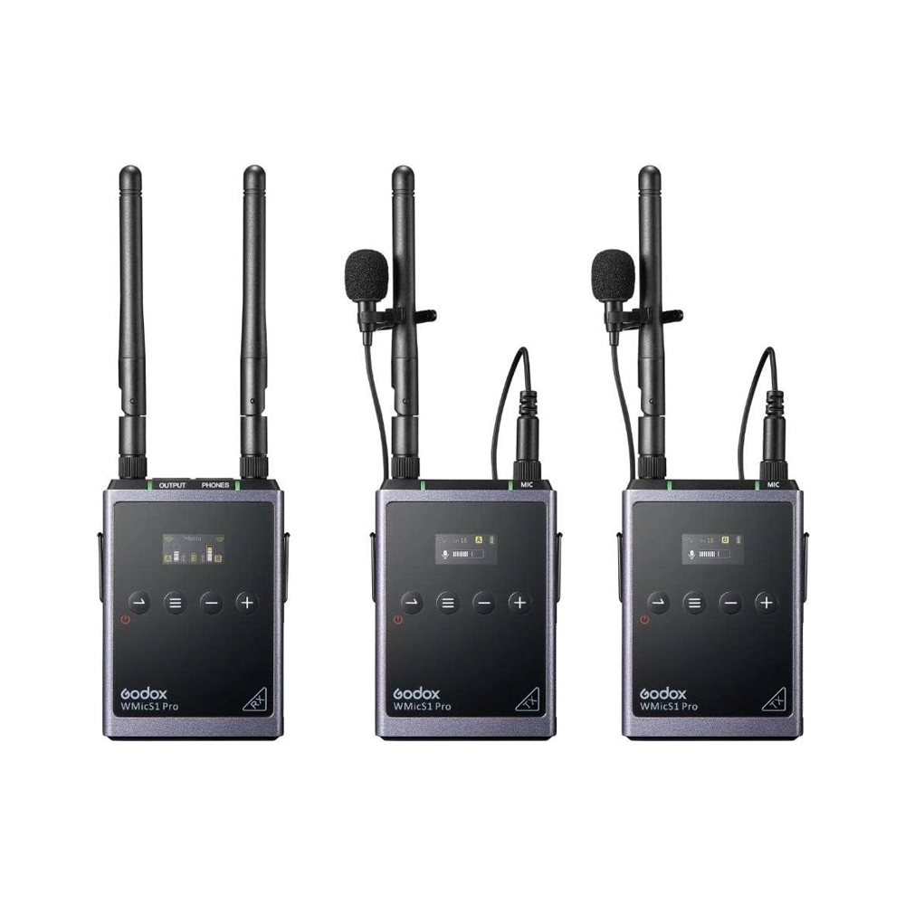 GODOX WMicS1 Pro Kit2 Two-Person Wireless Omni Lavalier Microphone System (Neck mic. Wireless)