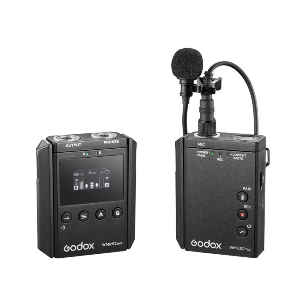 GODOX WMicS2 KIT1 UHF Compact Wireless Microphone System for Cameras & Smartphones with 3.5mm (514 to 596 MHz) (Neck mic. Wireless)