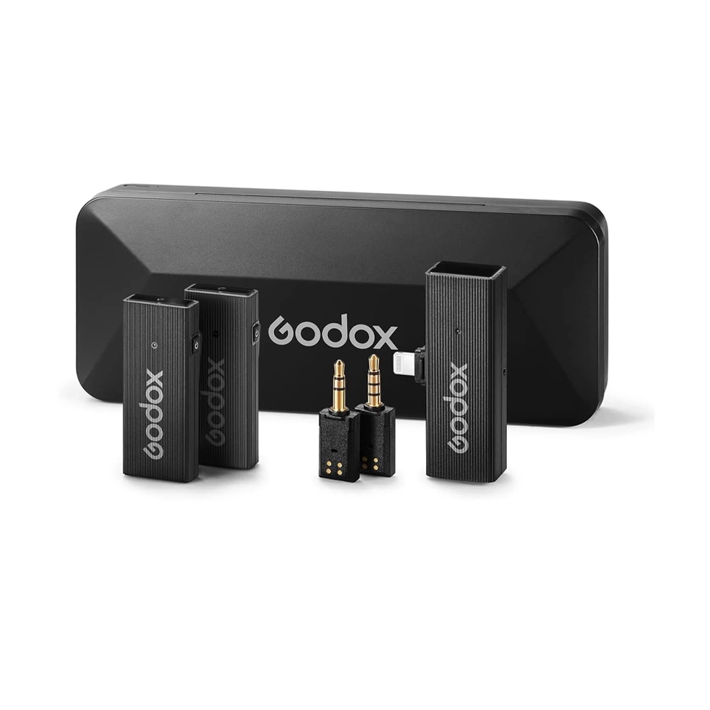 Godox MoveLink Mini LT kit2 2-Person Wireless Microphone System for Cameras &Lightning Mobile  2.4 GHz,  (Neck mic. Wireless)