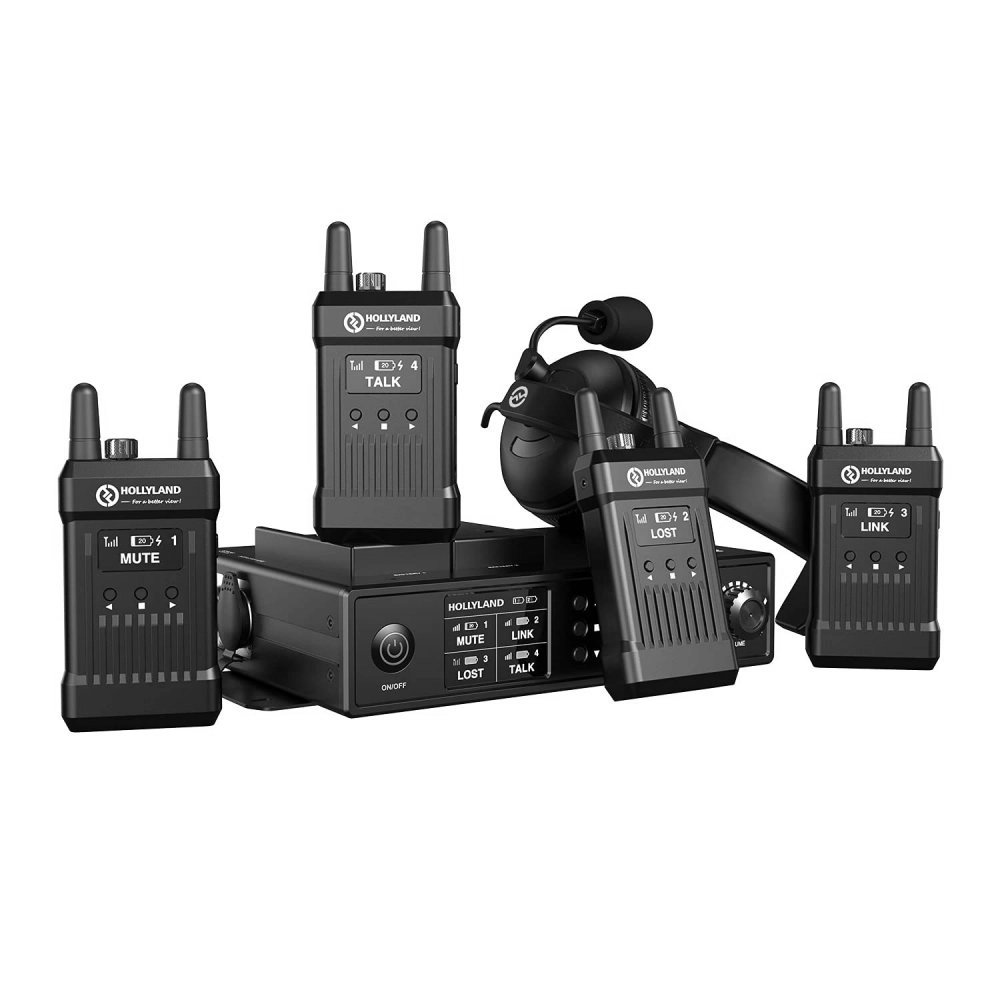 HOLLYLAND MARS T1000 Full-Duplex Intercom System with Four Beltpack Transceivers (up to 300m)