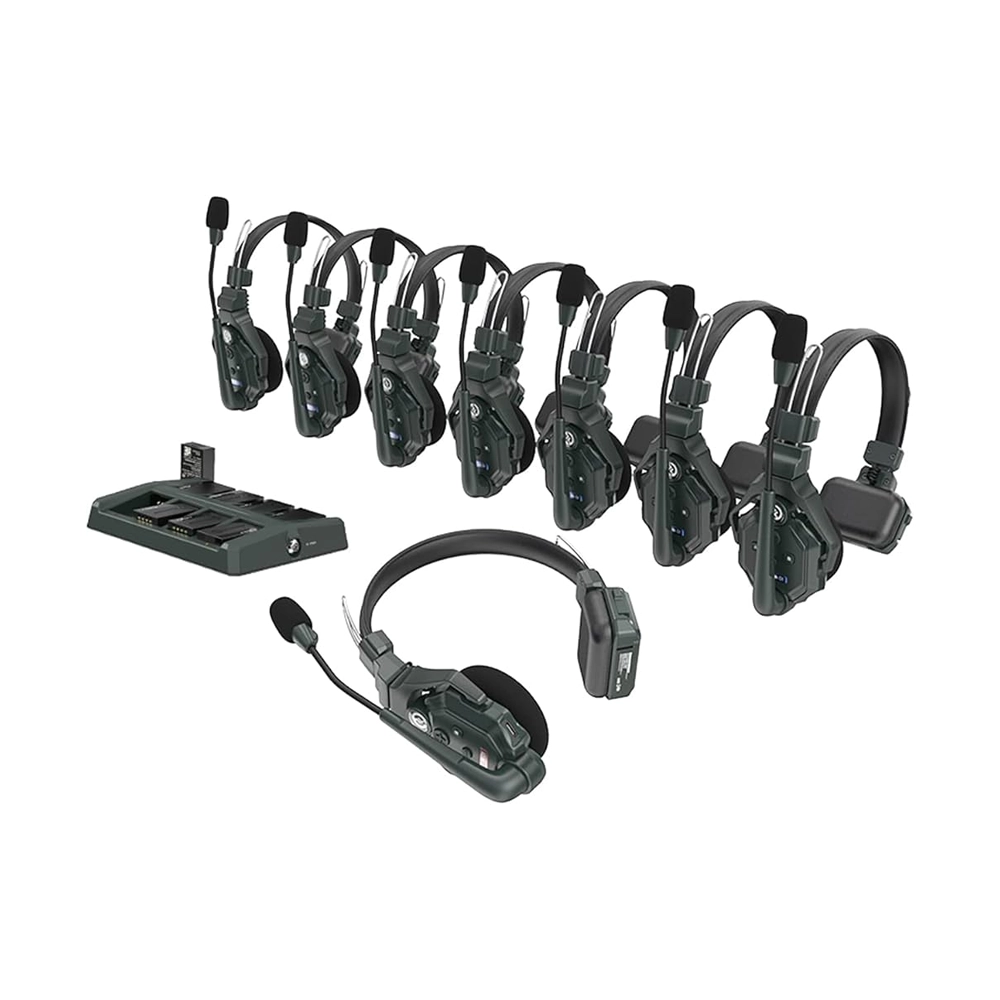 HOLLYLAND Solidcom C1-8S Full-Duplex Wireless DECT Intercom System with 8 Headsets