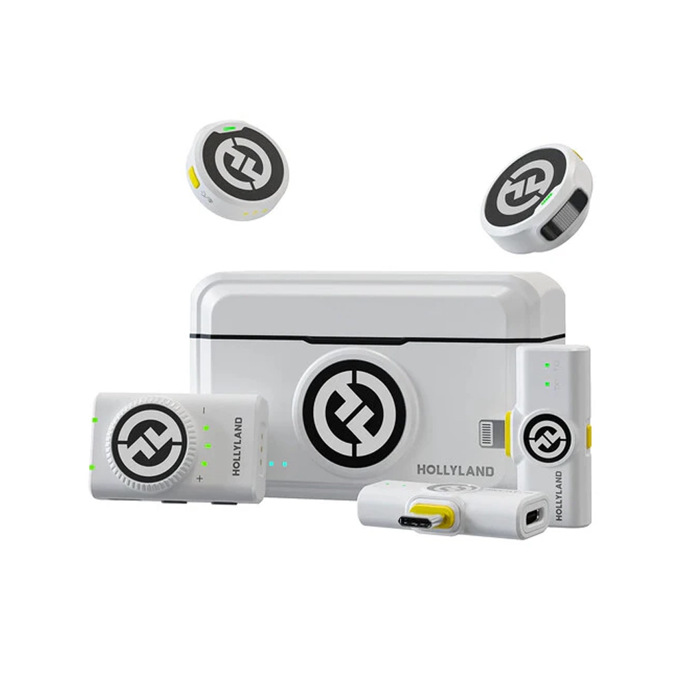HOLLYLAND Lark M2 DUO Combo (White) All in One Wireless Microphone System For Camera / Smart Phone (neck Mic.)