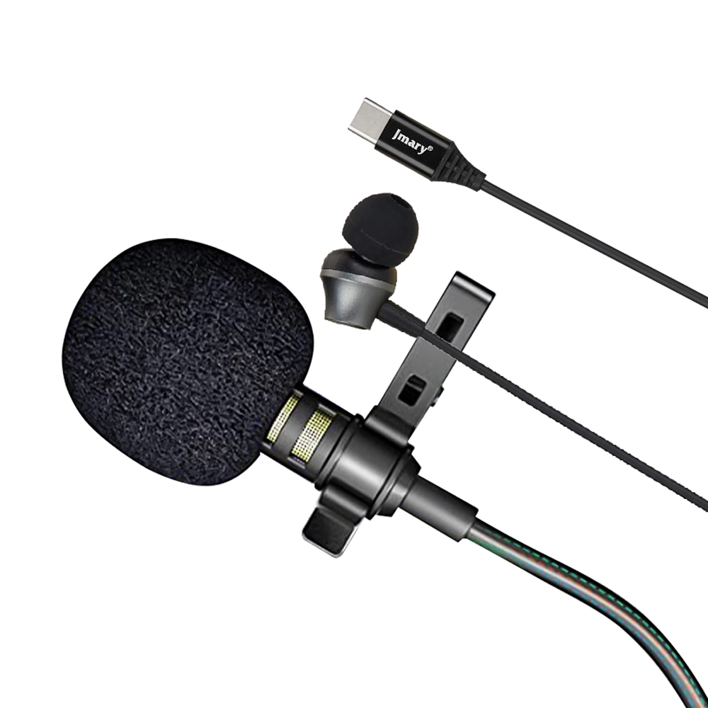 JMARY MC-R6 Professional Type-c lavalier microphone with earphone