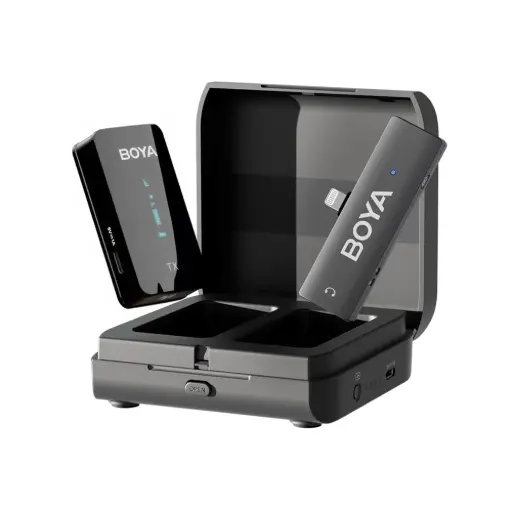 [BOYA] BOYA BY-XM6-K3 Wireless Lavalier Microphone for iPhone  with Charging Case  (Neck mic. Wireless)