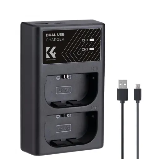 [K&F] KF28.0007 LP-E6NH Dual Slot Battery Charger Type-C Canon