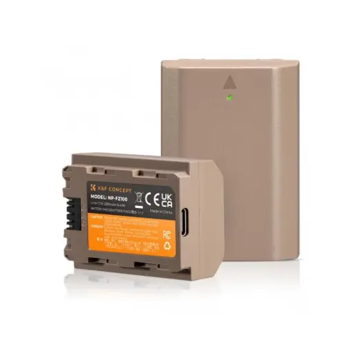 [K&F] KF28.0023 NP-FZ100 Battery Type C Fast Charging, 2280mAh Camera Battery for Sony