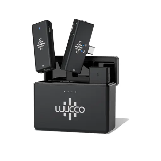 [LUUCCO] LUUCCO ProTalker S2 Dual Wireless Microphone for (Camera , Type C phone)  (Neck mic. Wireless)