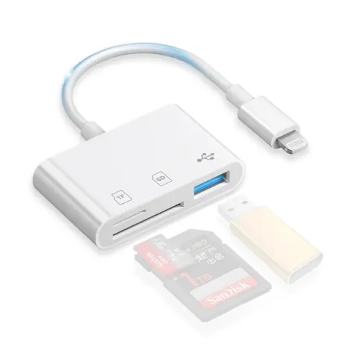 [MEMORY CARD READER] iPHONE  3 IN 1 CARD RADING (CF/TF/SD)