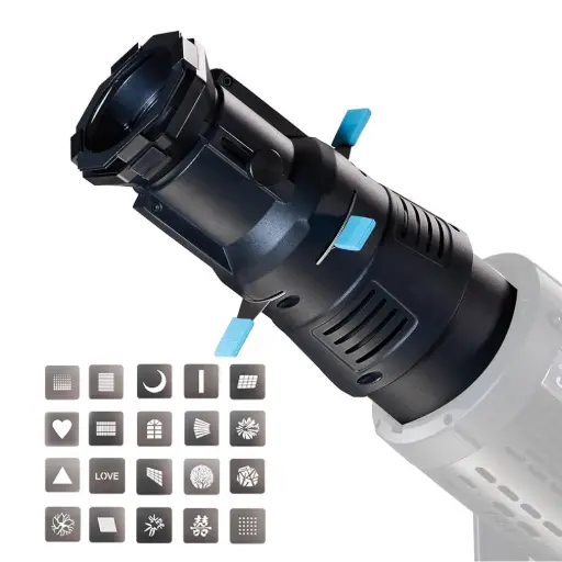 [Photography Equipment] Focalize Conical Snoot Bowens Mount photography photo Condenser360 ( 20 Gobos) (Modeling beam of light canister) YG90