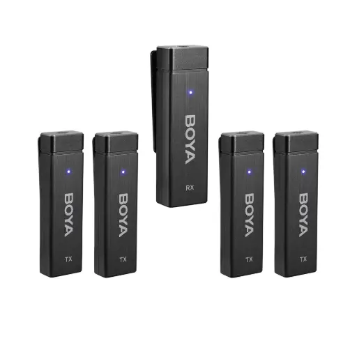 [BOYA] BOYA W4 4-Channel Wireless Lavalier Microphone System, (Neck mic. Wireless)