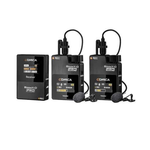 [COMICA] COMICA Boom X-D D2 Wireless Lavalier Microphone, 2.4G Dual for Camera