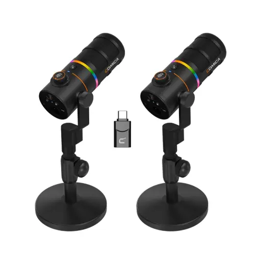 [COMICA] COMICA EJOY D10 PRO COMBO(D)  RGB Cardioid Dynamic Wireless Microphone/Wired (XLR/Type-C)