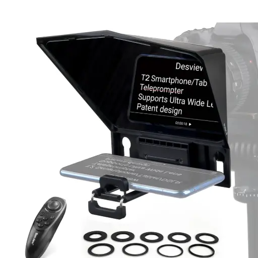 [DESVIEW] DESVIEW T2 (21cm)Teleprompter for Smartphone Tablet DSLR Camera Phone Video Recording