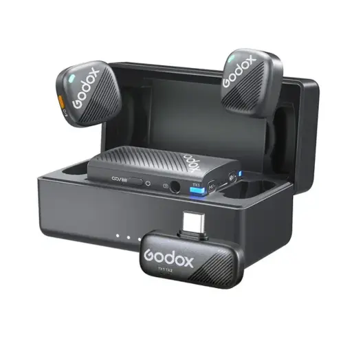 [GODOX-NECK MIC] GODOX Cube-C kit2 2person All in one Wireless Microphone System for Cameras and Mobile Devices