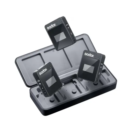 [GODOX-NECK MIC] Godox MoveLink II M2 Compact Wireless Microphone System with 3.5mm (2.4 GHz, Black) Dual Persons (Neck mic. Wireless)