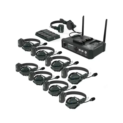 [HOLLYLAND] HOLLYLAND Solidcom C1-8S Full-Duplex Wireless DECT Intercom System with 9 Headsets and HUB Base (1.9 GHz)